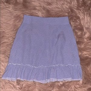 light blue and white flower skirt with ruffles